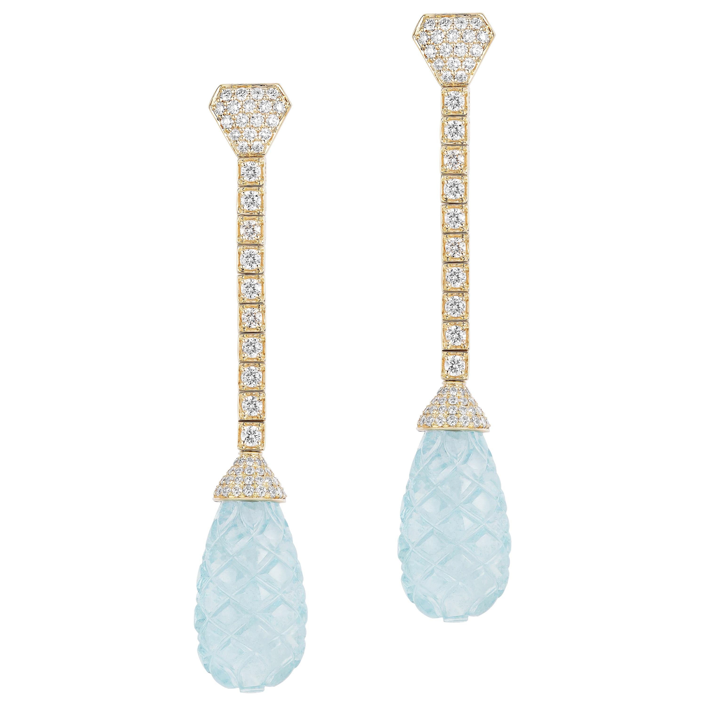 Gold Aqua Earrings main image 0