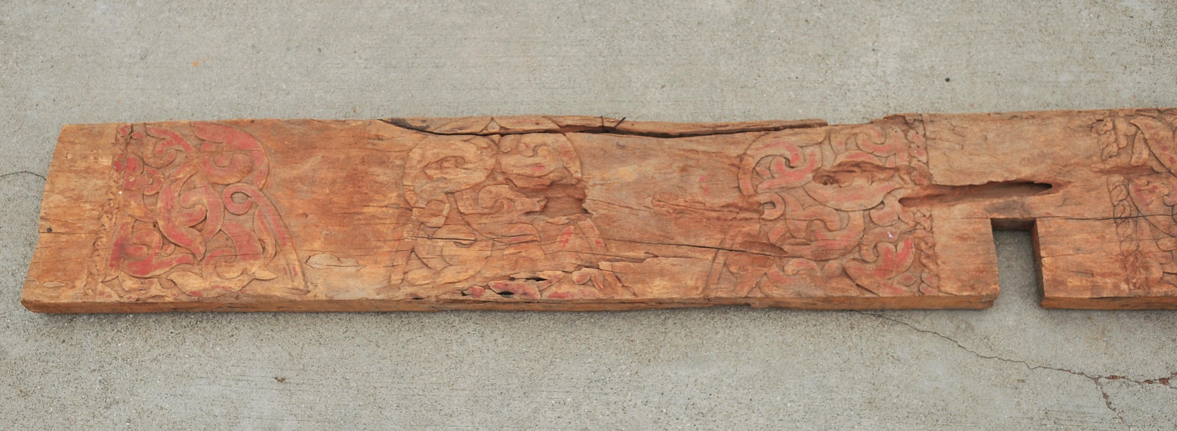 Carved Architectural Beam, Dayak, Borneo Longhouse, Mid-20th Century 4