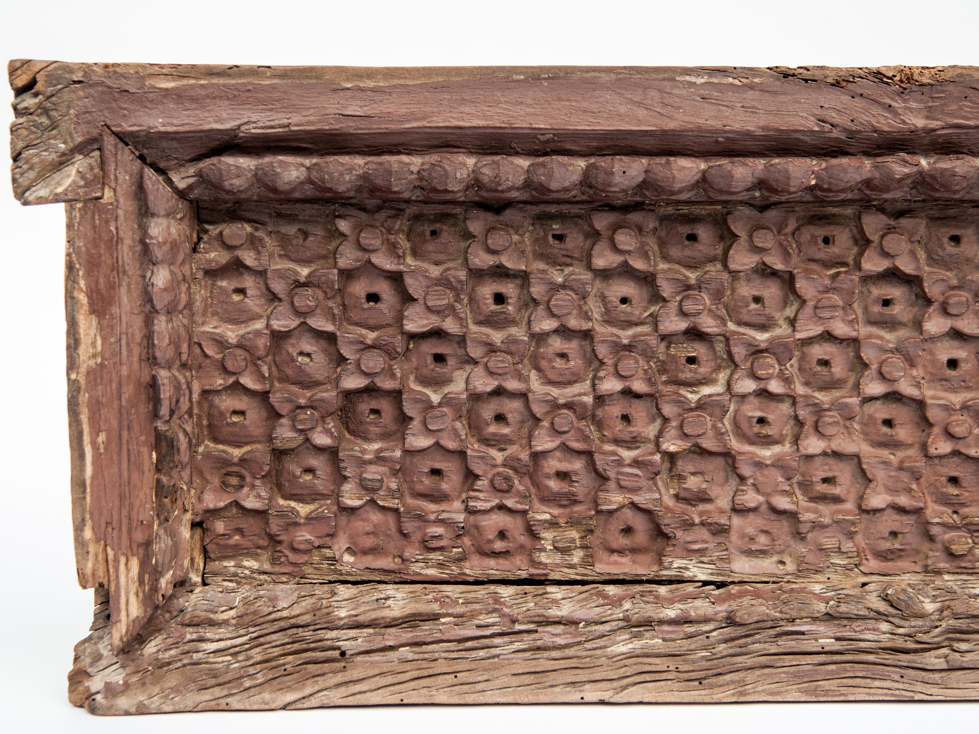 Anglo-Indian Carved Architectural Panel with Bird Motif, Late 19th Century Newar of Nepal