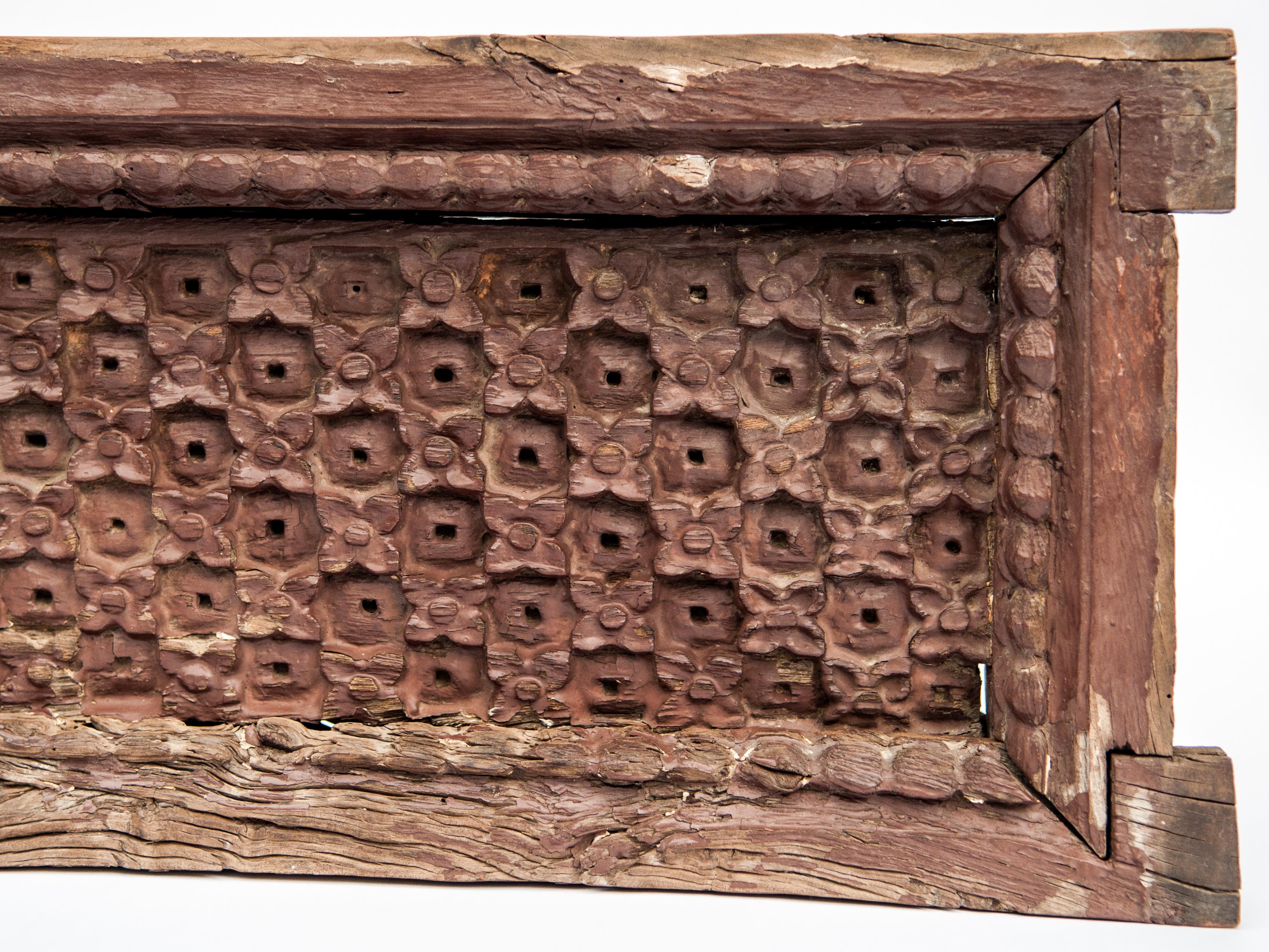 Hand-Carved Carved Architectural Panel with Bird Motif, Late 19th Century Newar of Nepal