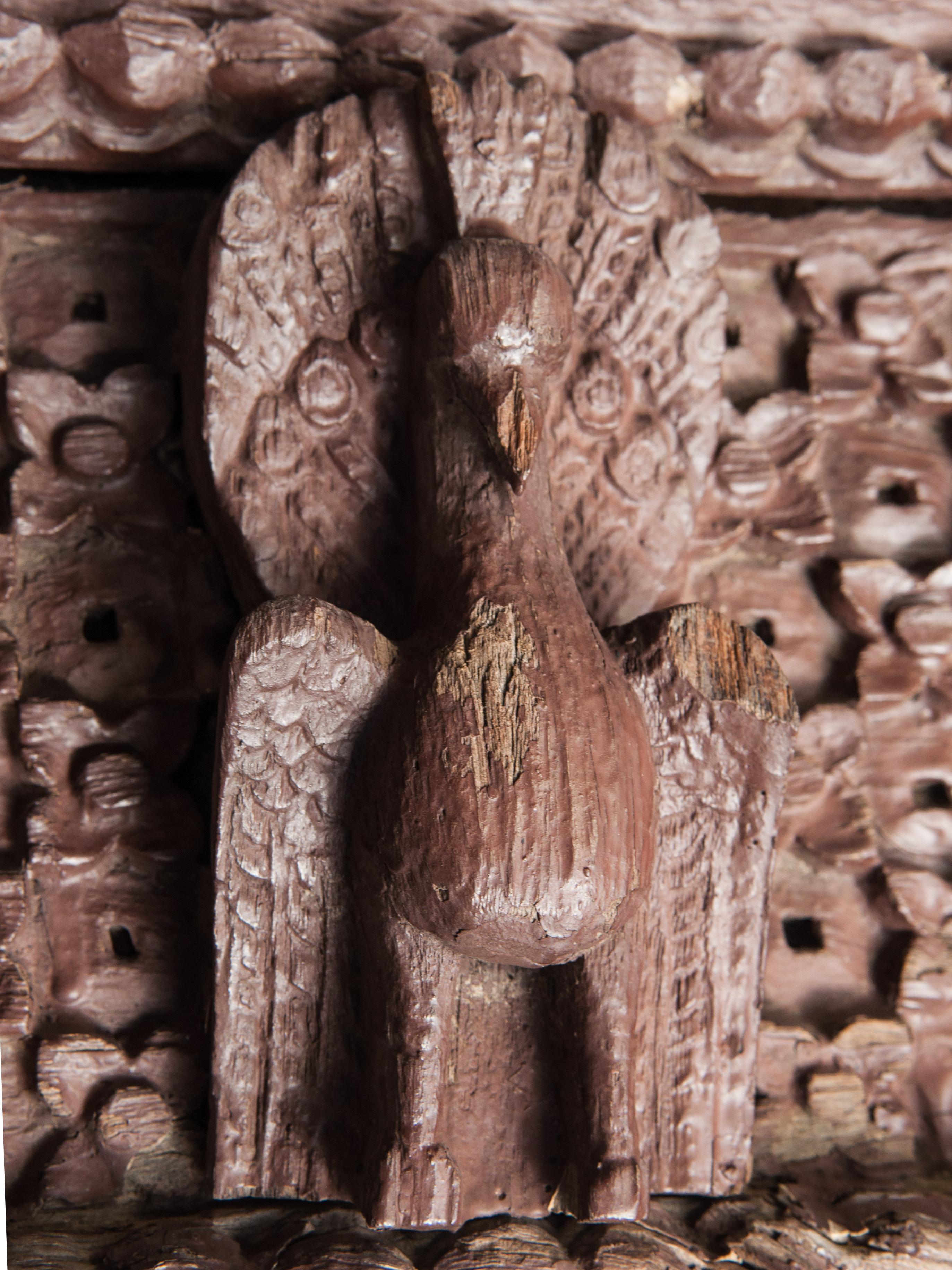 Carved Architectural Panel with Bird Motif, Late 19th Century Newar of Nepal 2