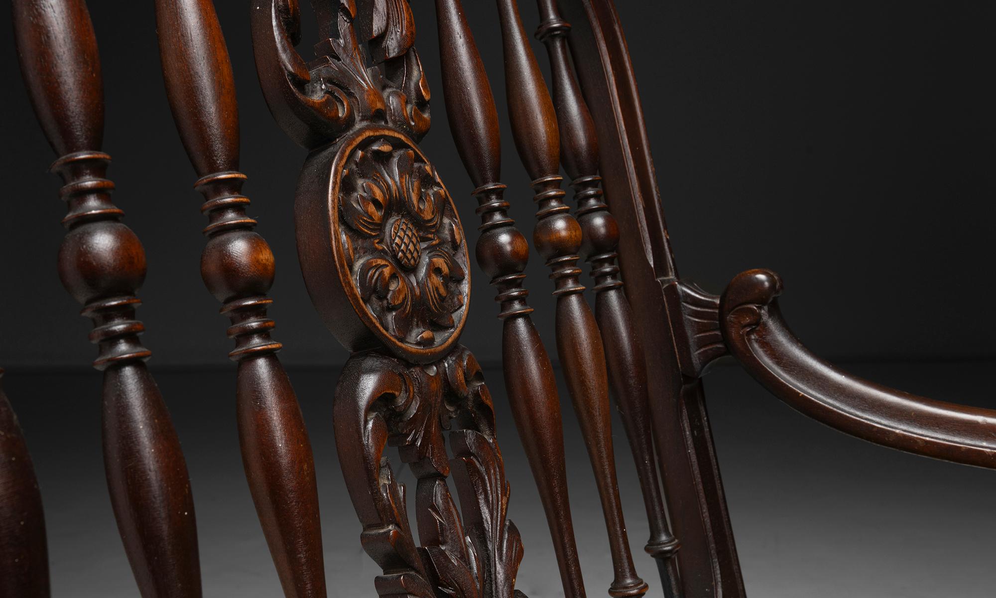 Fine XIX secolo Poltrona intagliata, Inghilterra, 1890 circa in vendita