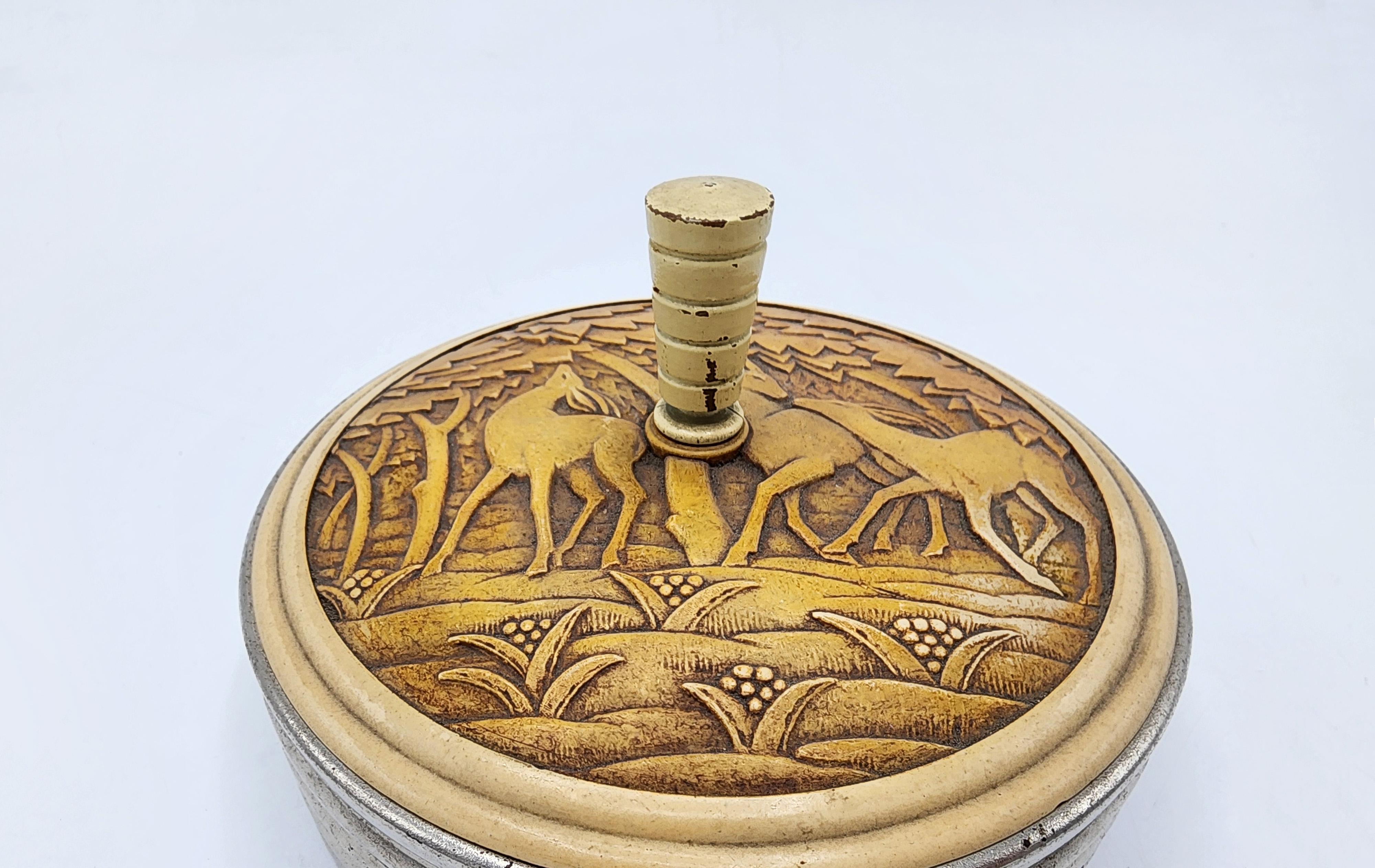French Carved Art Deco decorative box For Sale