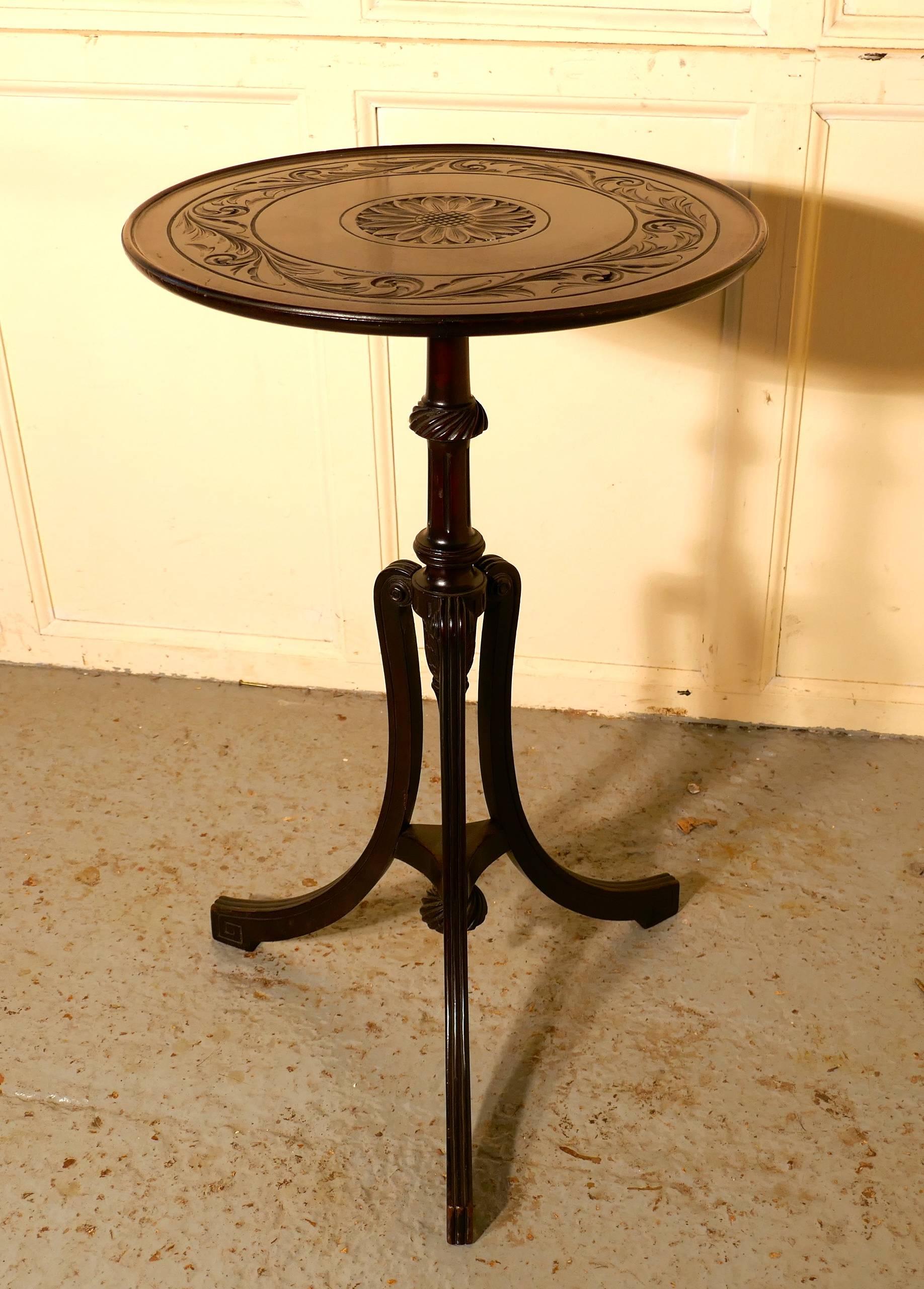 19th Century Carved Art Nouveau Mahogany Wine Table by Bulstrode of Cambridge