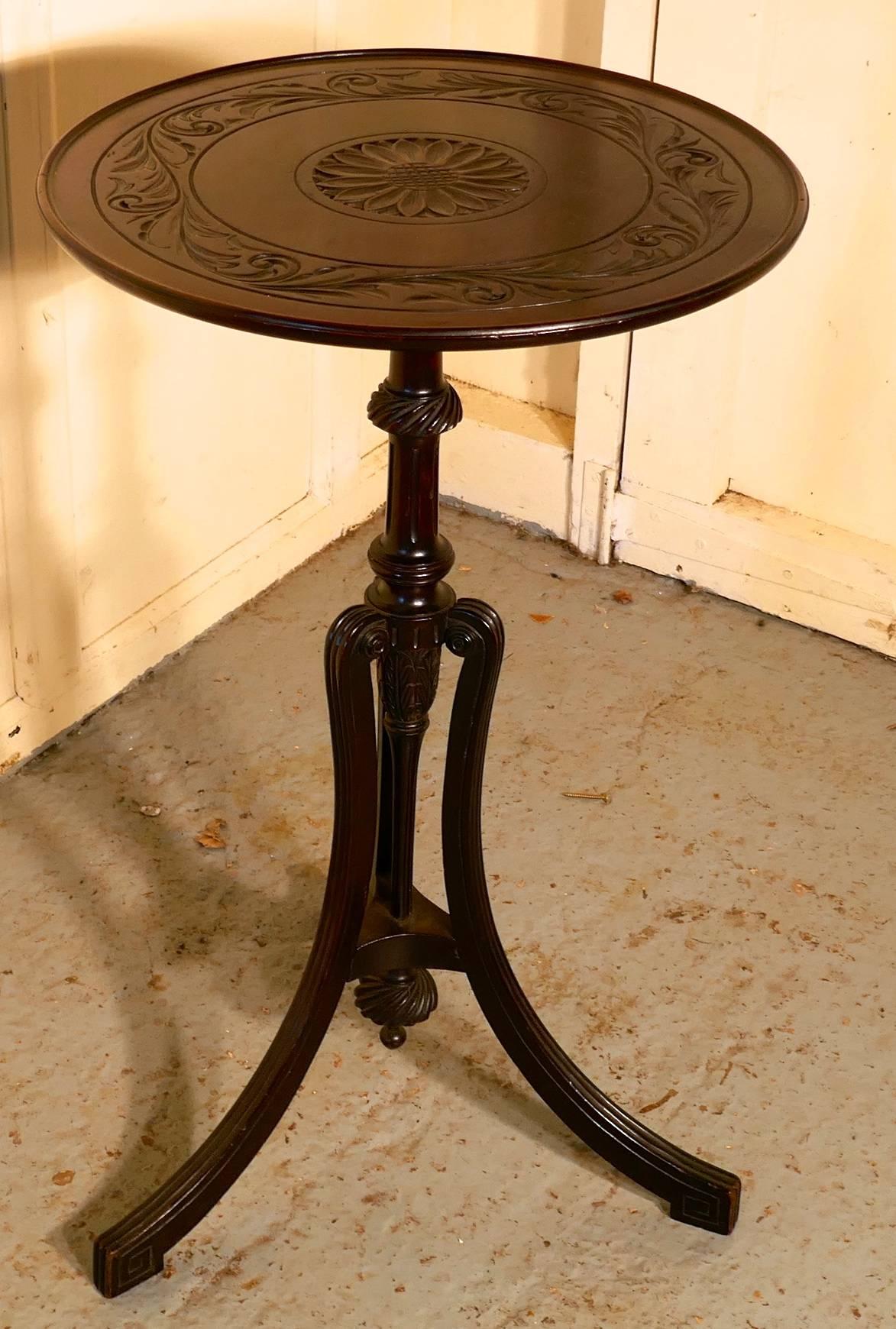 Carved Art Nouveau Mahogany Wine Table by Bulstrode of Cambridge 1