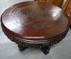 Carved Asian Center Table