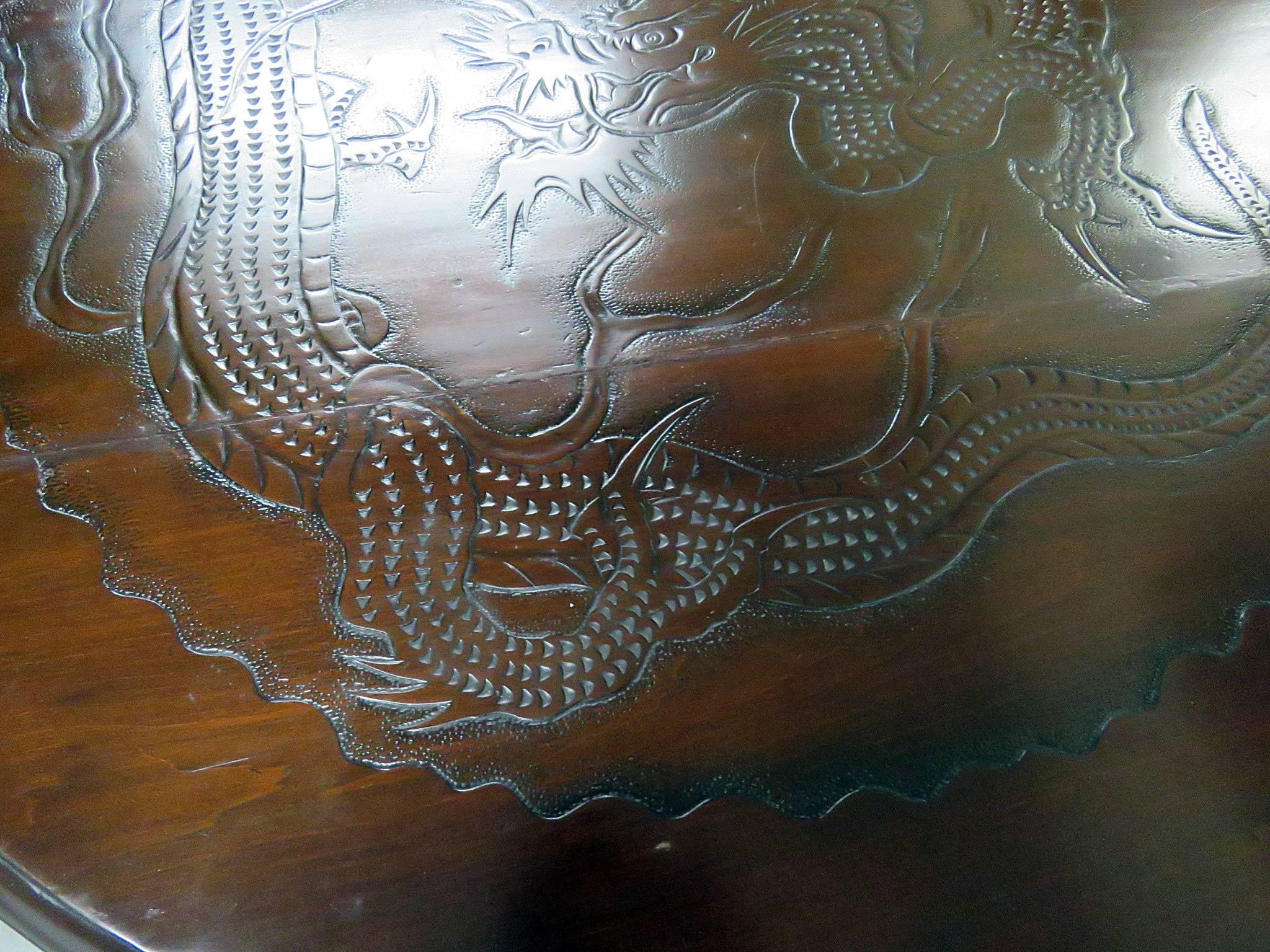 Wood Carved Asian Center Table