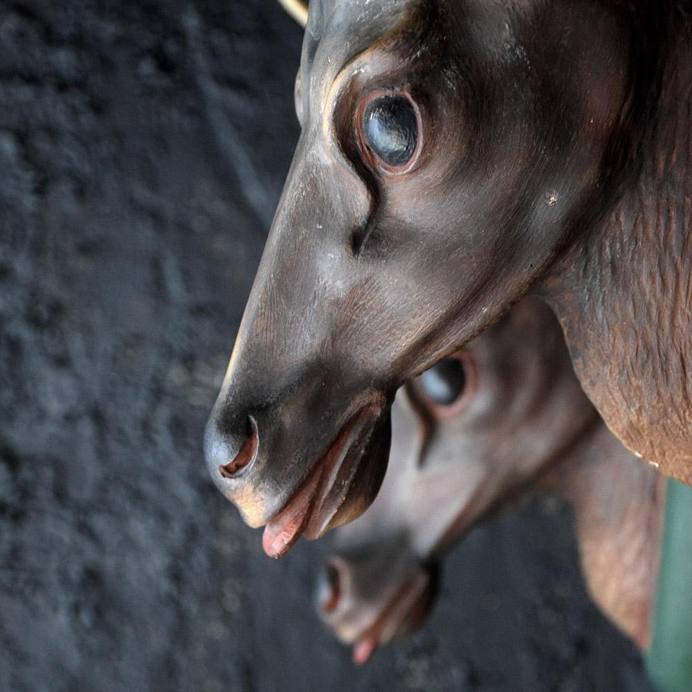 Carved Austrian Roe Deer Heads, circa 1880 In Good Condition In London, GB