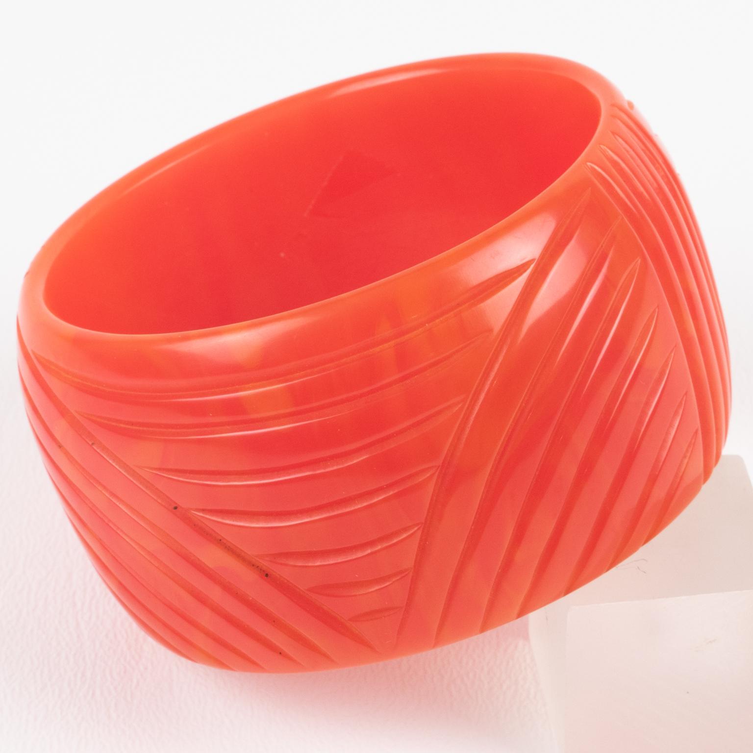 da uomo o donna Bracciale in bachelite intagliato Tequila Sunrise Rosa in vendita