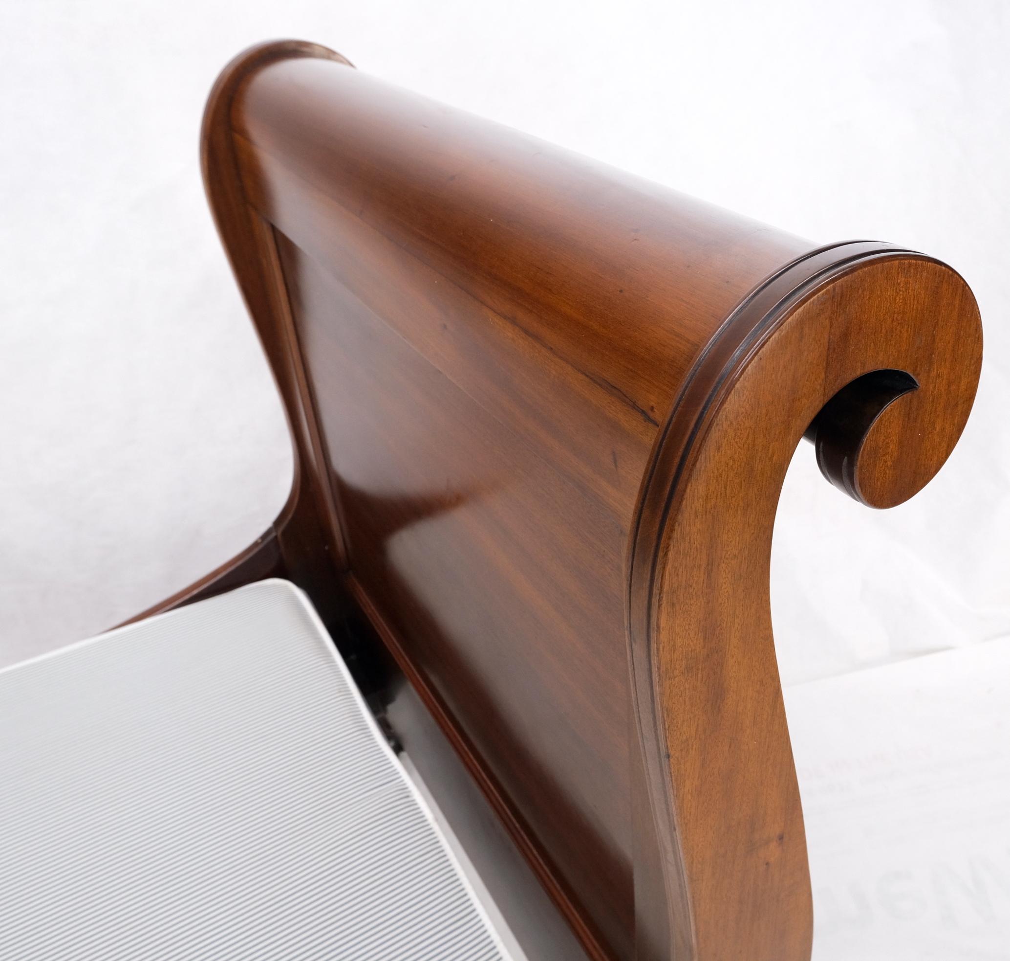 Carved Ball & Claw Rope Edge Mahogany Sleigh Twin Size Bed 1