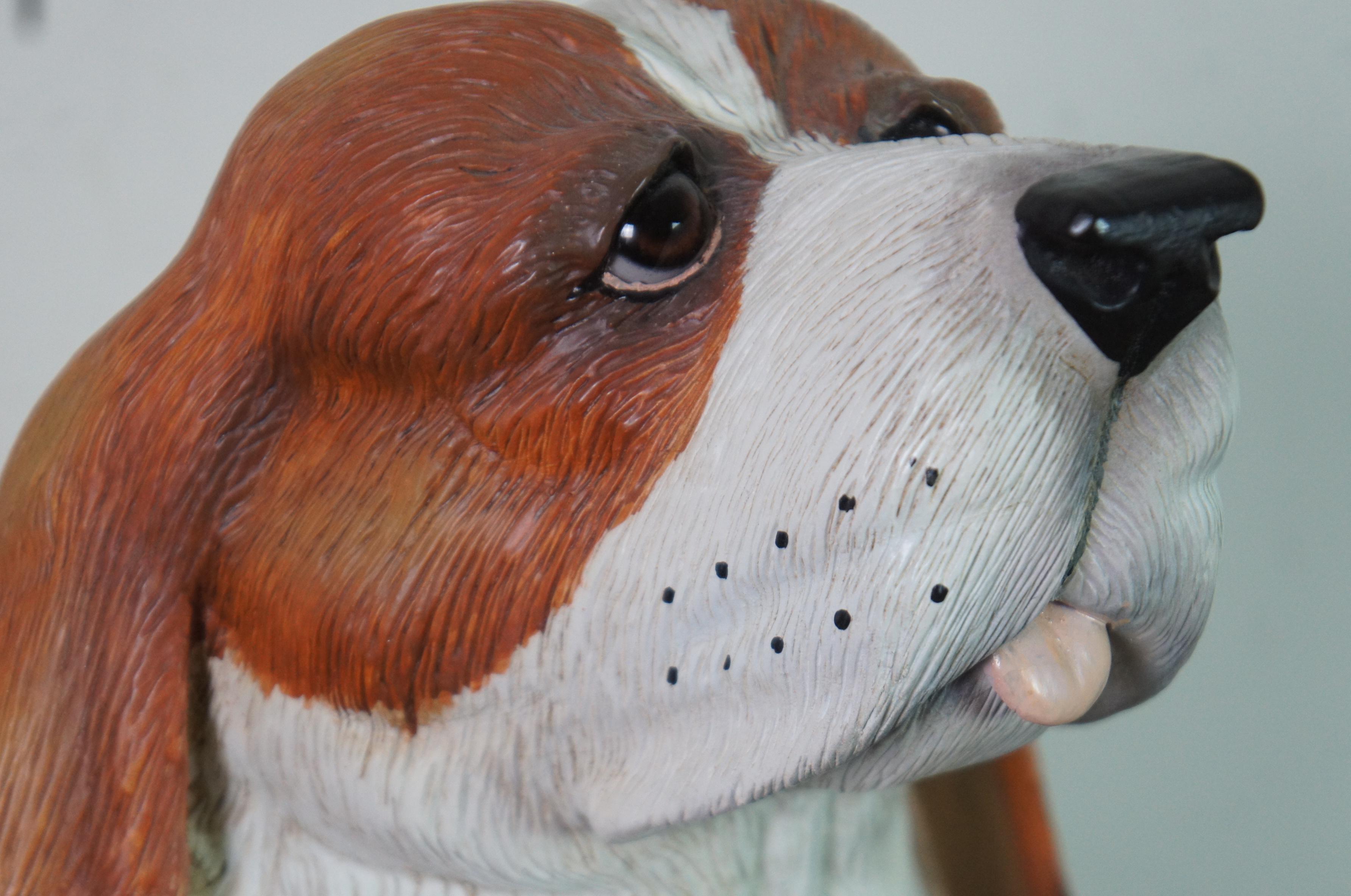 Carved Basswood Basset Hound Dog Sculpture Statue John Garton JD Adkins For Sale 3