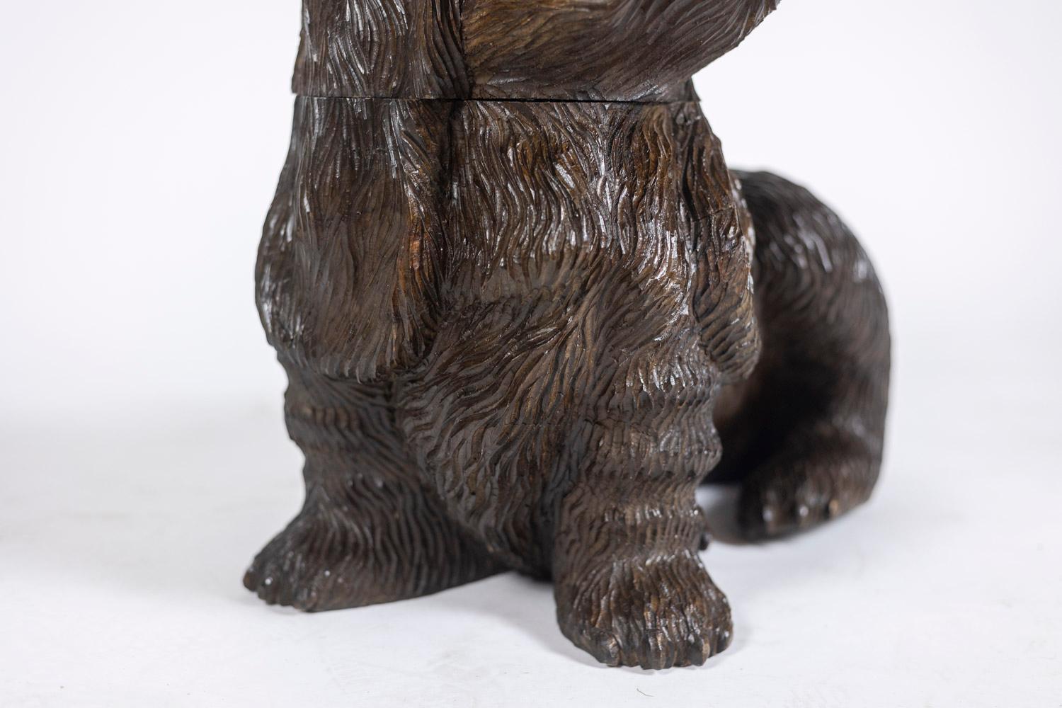 20th Century Carved basswood dog, Black Forest style. Circa 1900. For Sale