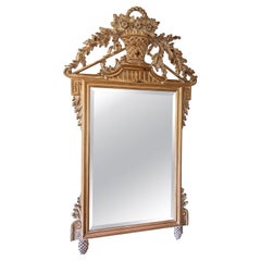 Carved Beechwood Mirror, Italian Mid 20th Century