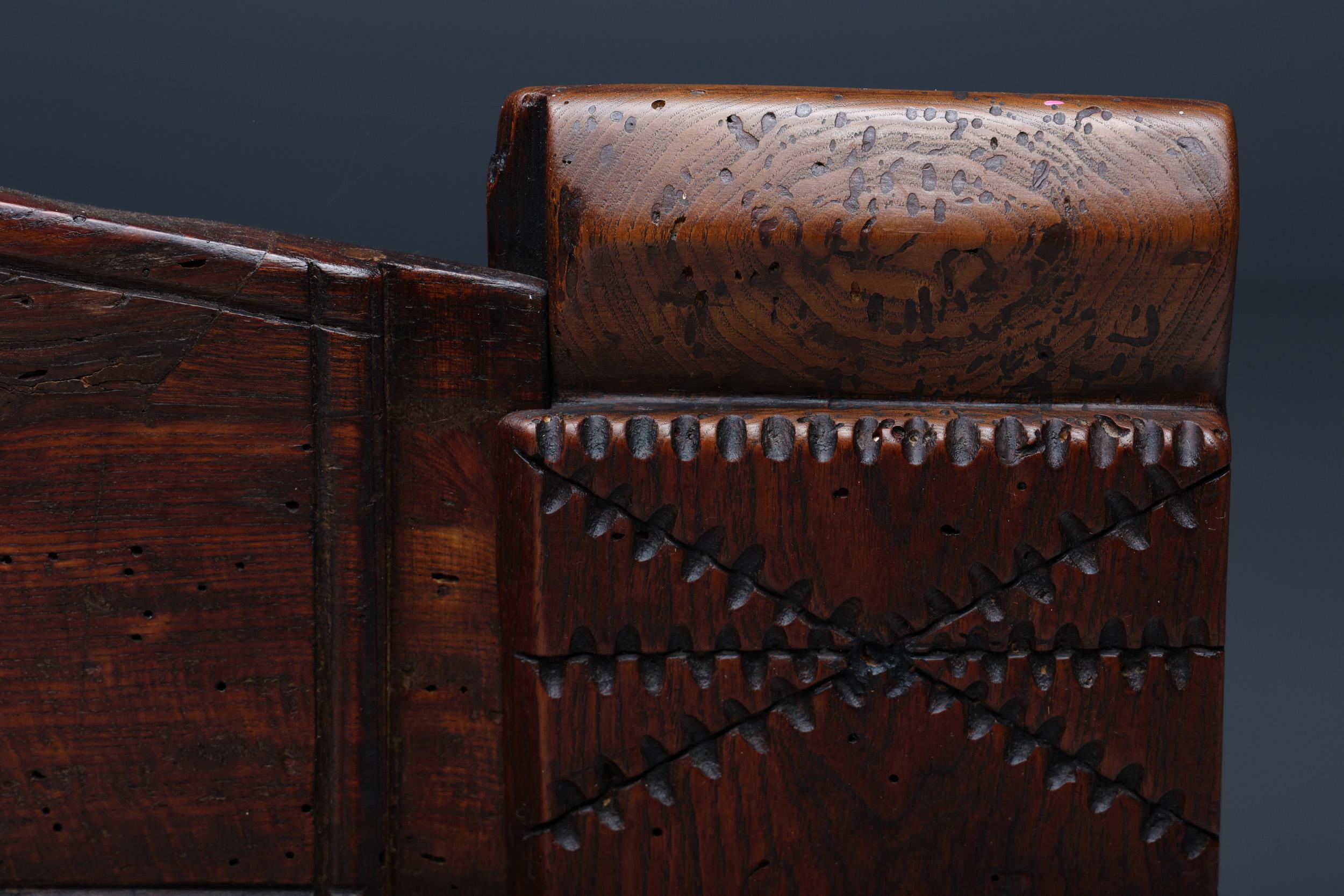 Carved Bench in Solid Wood with Storing Space, France, 19th Century For Sale 4