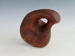 Carved bio morphic organic modern walnut sculpture