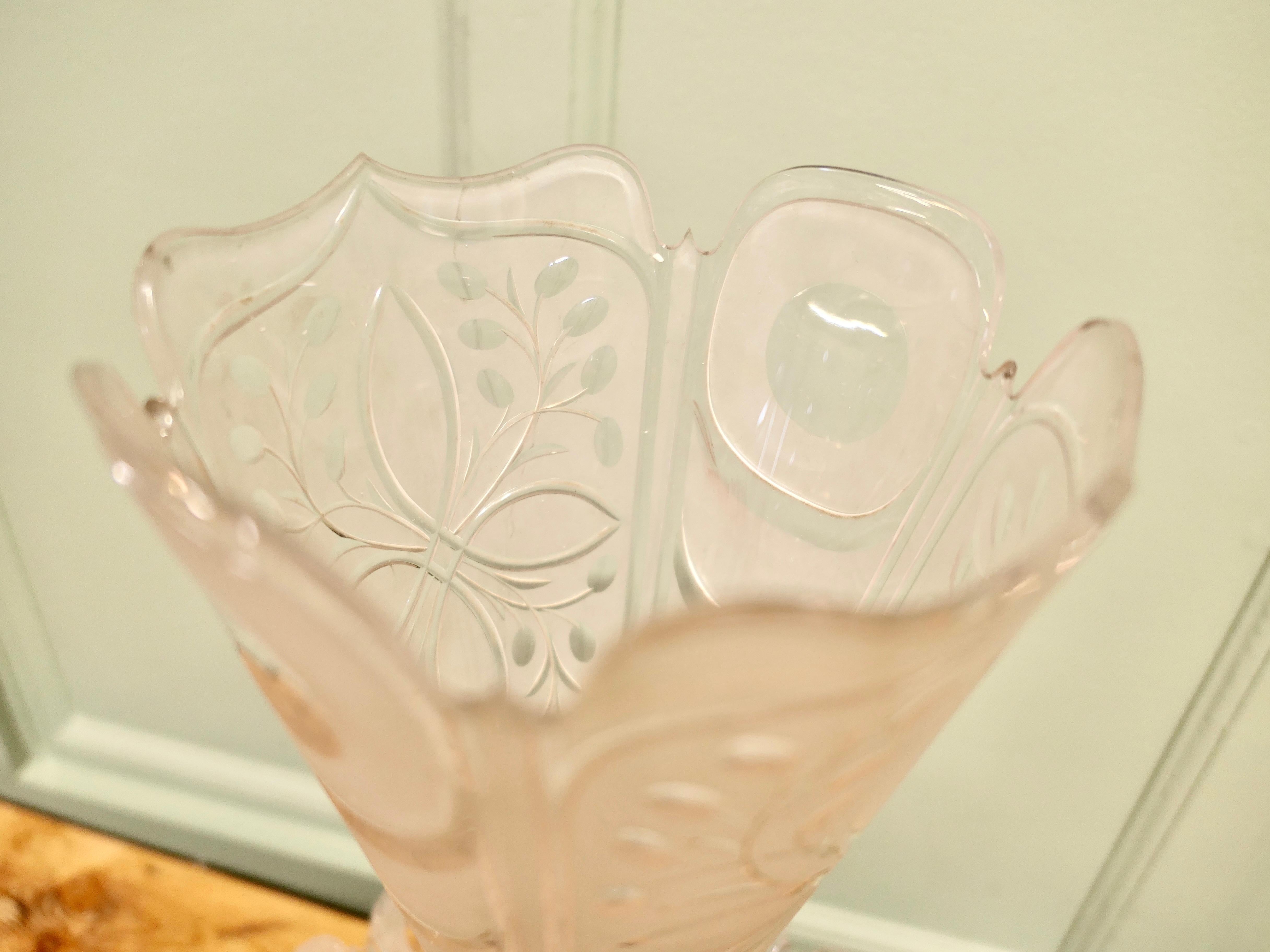 Carved Black Forest and Baccarat Crystal Epergne Centre Piece For Sale 1