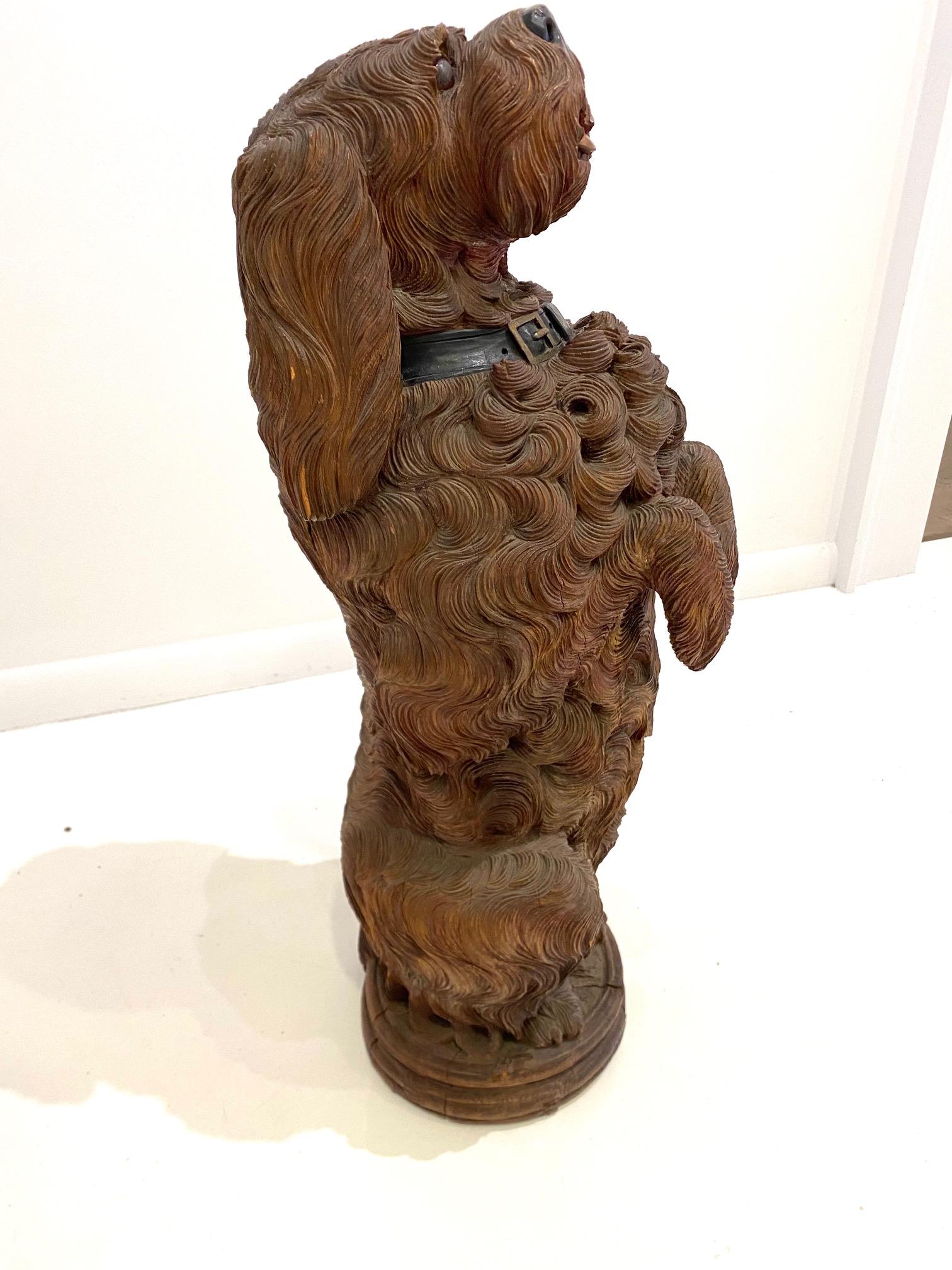 Carved Black Forest Linden Wood German Poodle For Sale 8