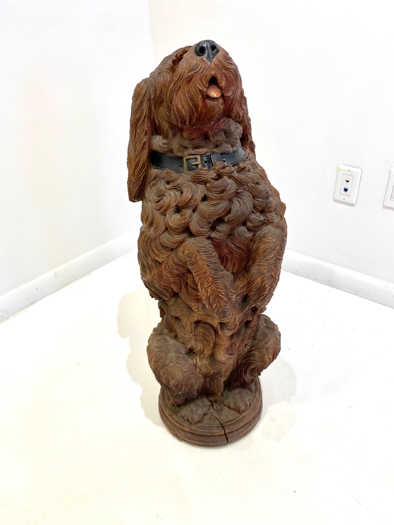 Carved Black Forest Linden Wood German Poodle For Sale 2
