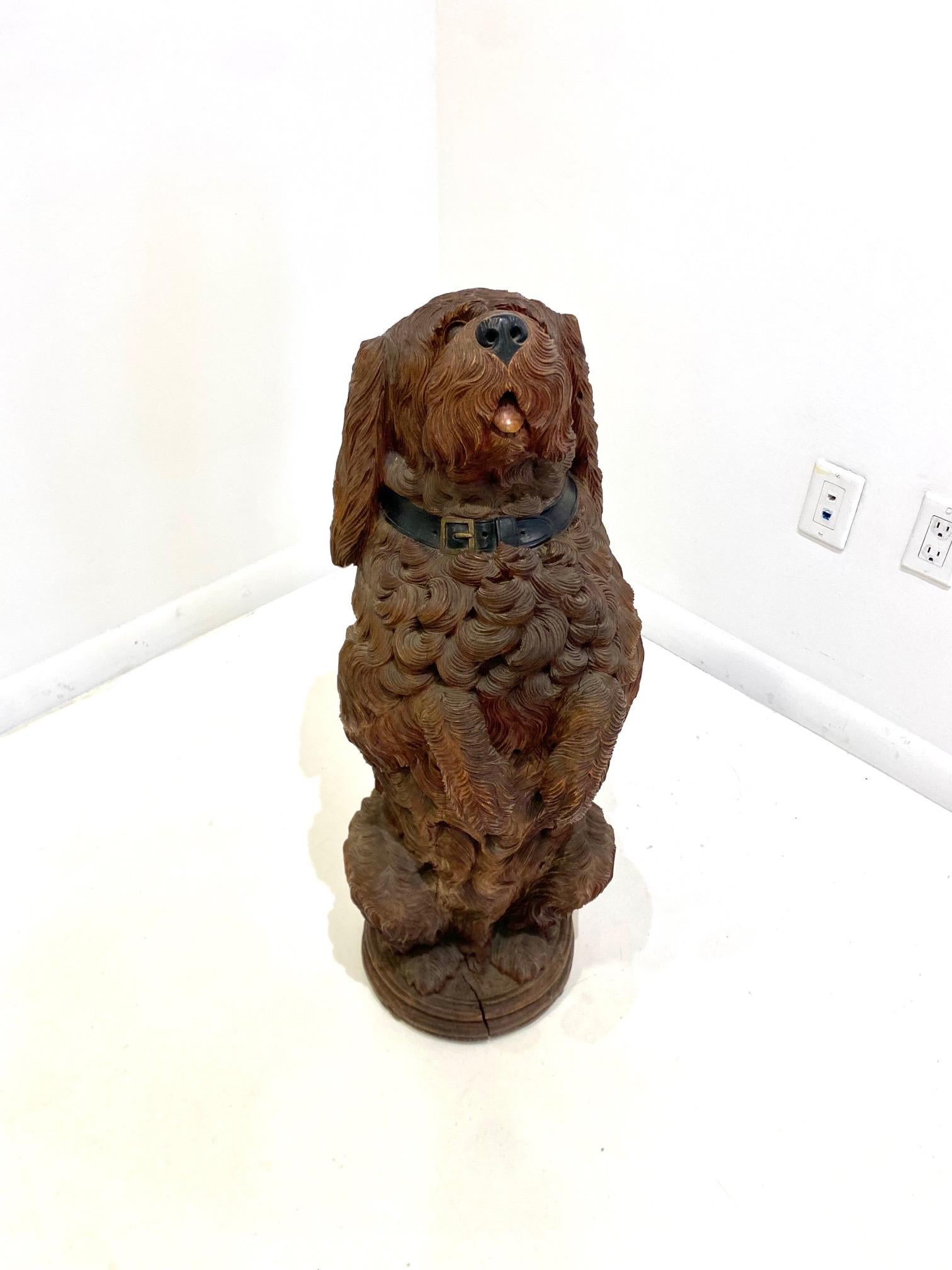 Carved Black Forest Linden Wood German Poodle For Sale 3