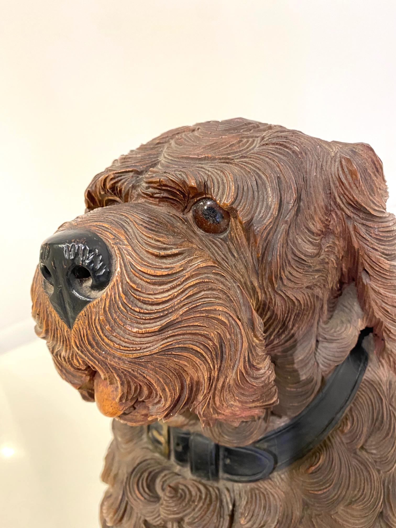 Carved Black Forest Linden Wood German Poodle For Sale 4