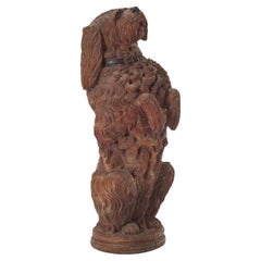 Carved Black Forest Linden Wood German Poodle 