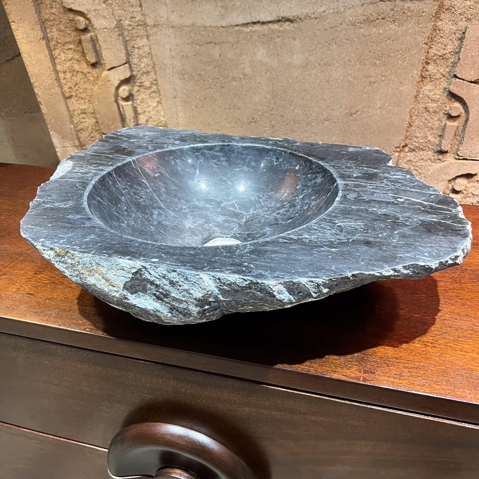 Carved Black Marble Organic Natural Raw Stone Sink Basin
Interior polished Exterior raw edge design.
Stone sink 5.5 h x 17.5 d x 22.25 w
Provides superb artistic merit.
Refer to all images provided.