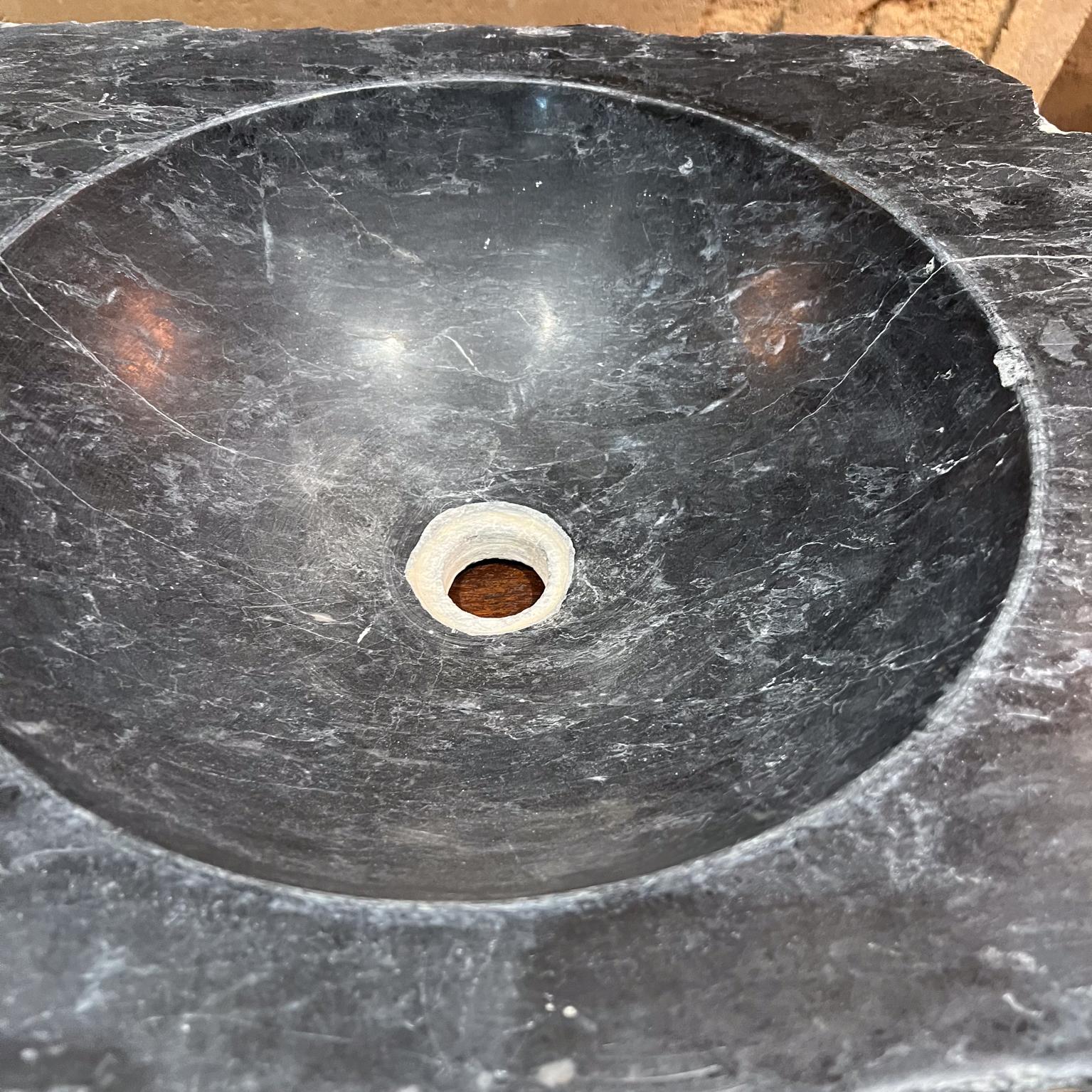 Carved Black Marble Natural Stone Sink Basin Bowl For Sale 4