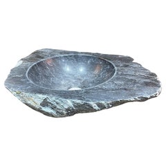 Vintage Carved Black Marble Natural Stone Sink Basin Bowl