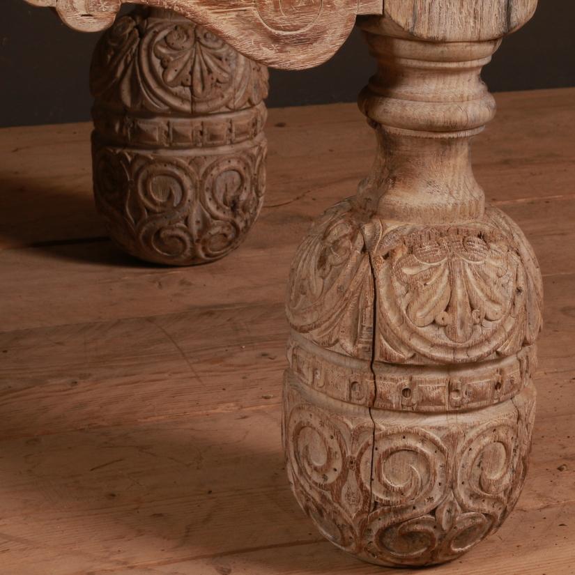 Carved Bleached Oak Coffee Table (George II.)