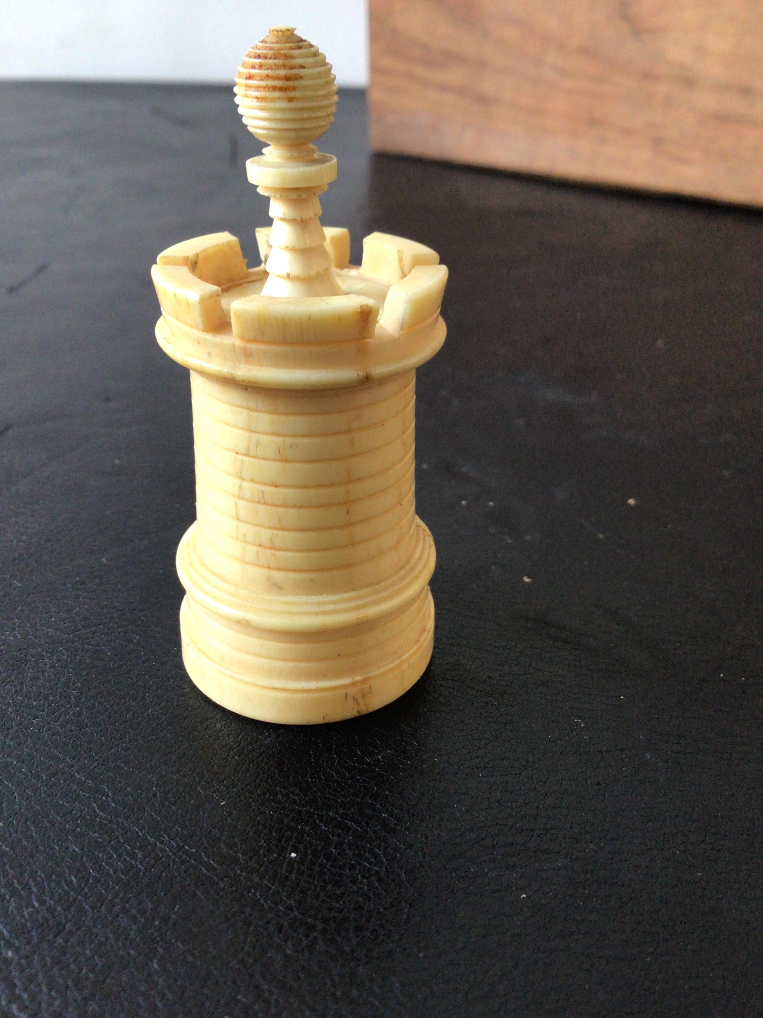Carved Bone Chess Pieces 1