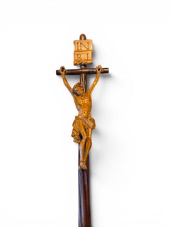 Carved boxwood Crucifixion Stand with Skull - Southern Germany - 17th century