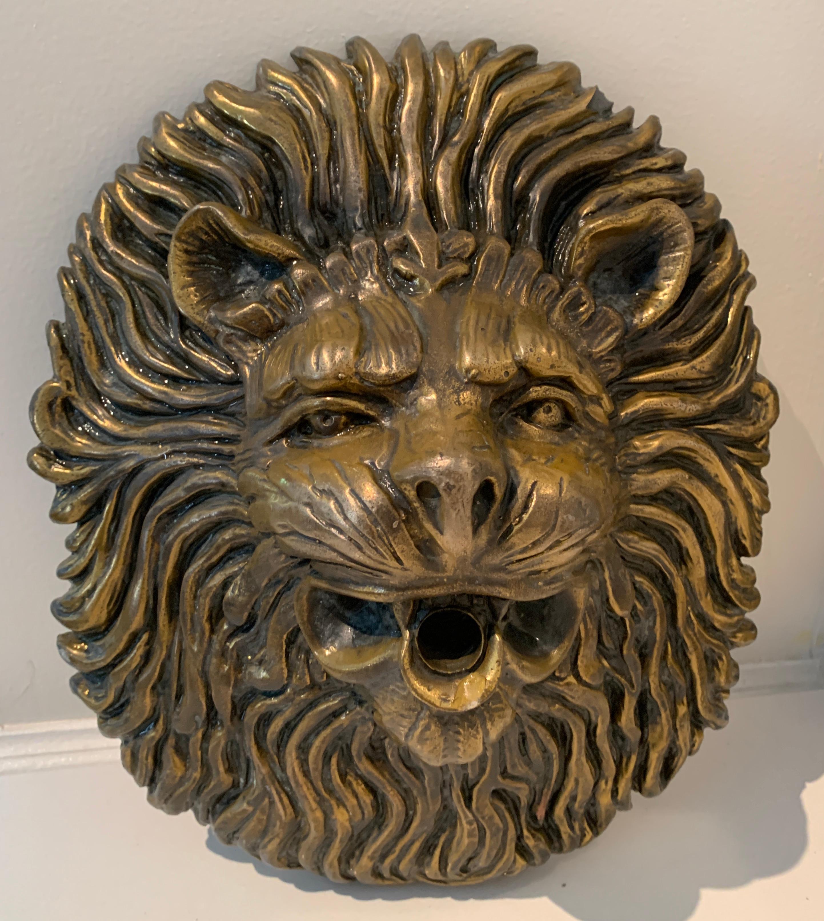 Molded Carved Brass Lion Fountain Head