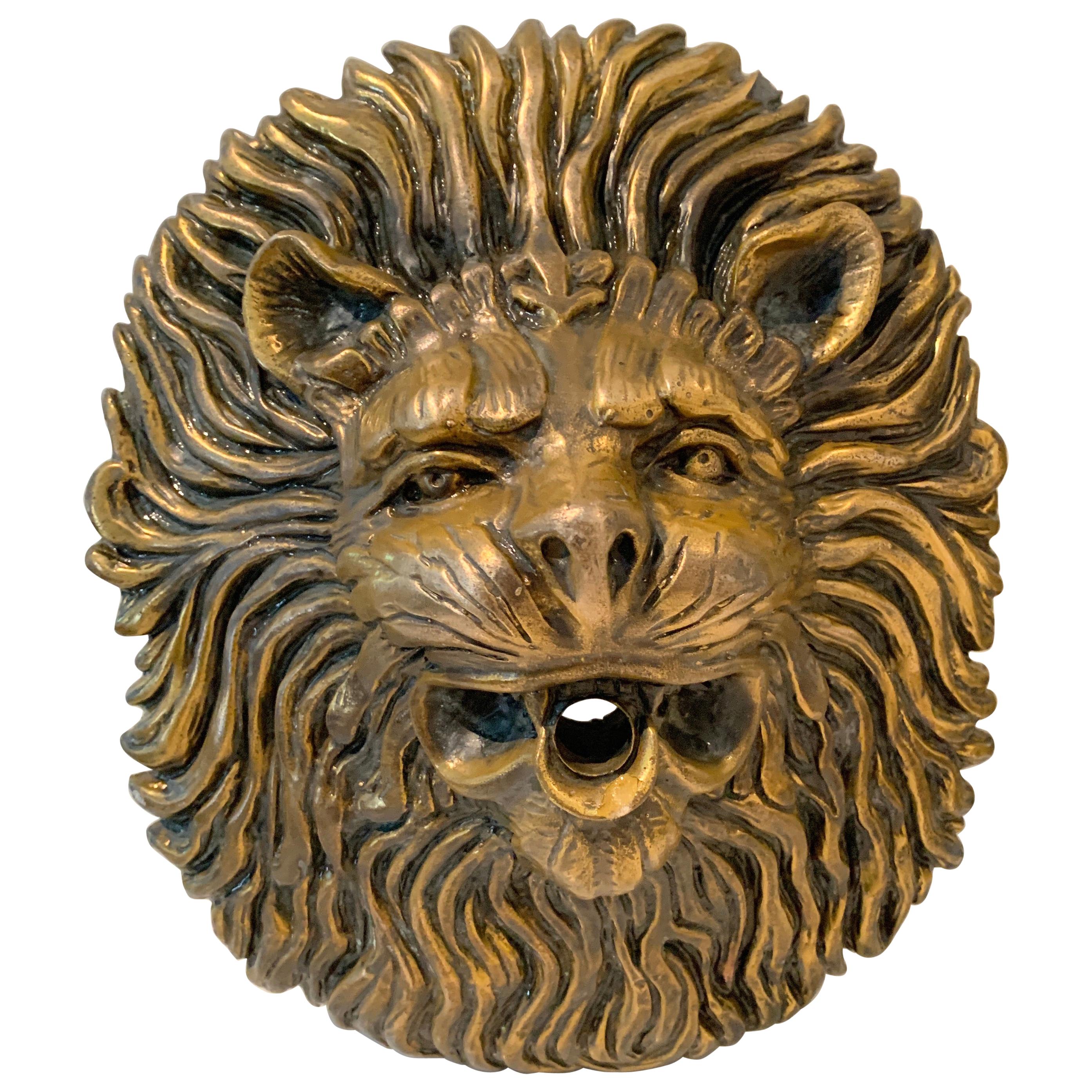 Carved Brass Lion Fountain Head