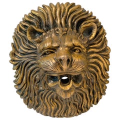 Carved Brass Lion Fountain Head