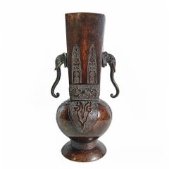 Carved Bronze Vase, Early 20th Century
