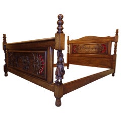 Antique Carved Breton Marriage Bed, circa 1900