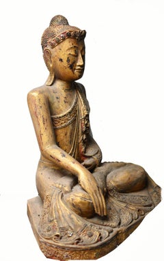 Carved Buddha Statue Nepalese Meditation Buddhism