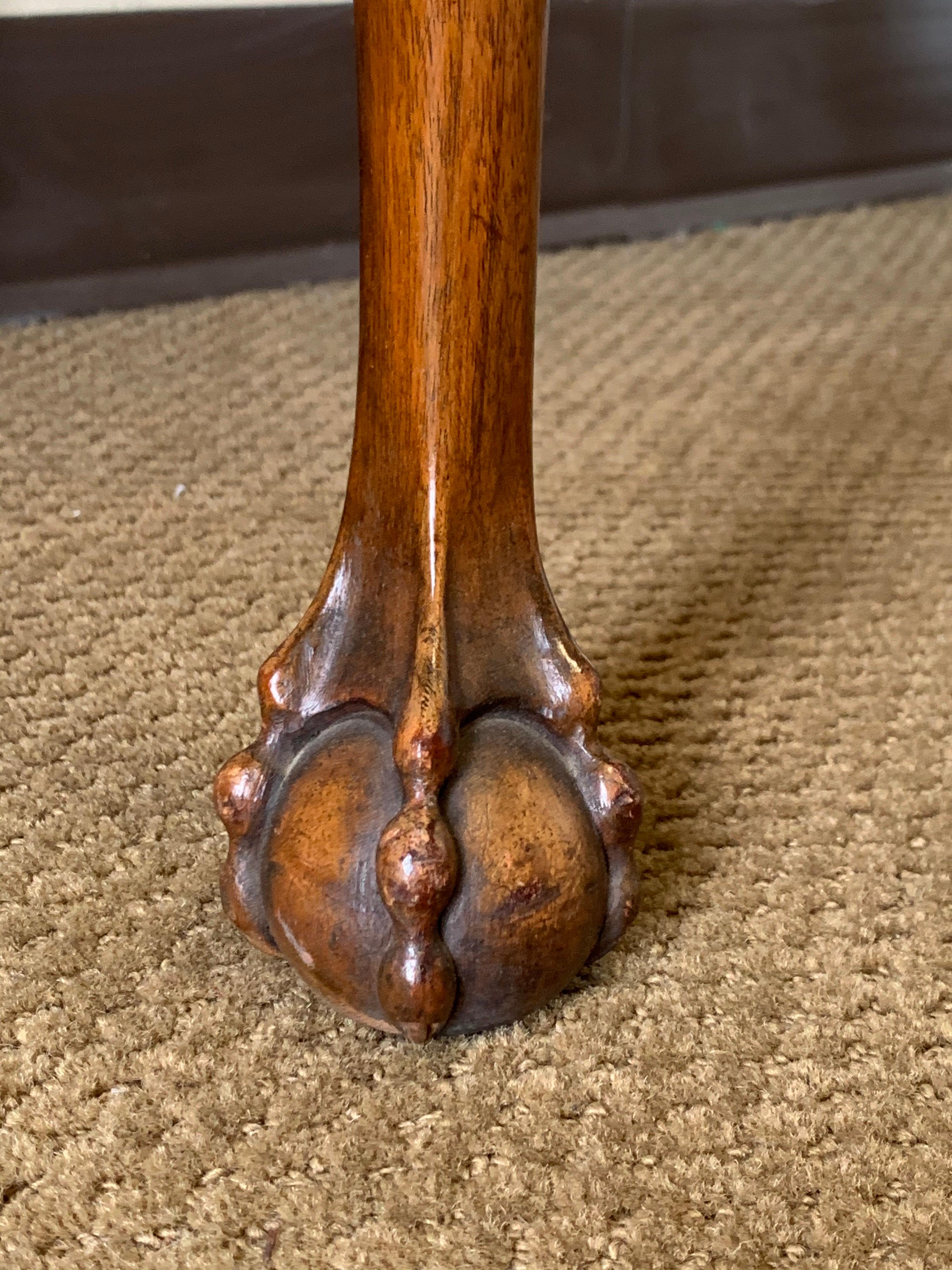 Carved Burled Walnut Ball and Claw Console Table 3