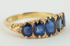 Carved Burma Sapphire Ring