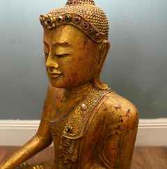 Carved Burmese Buddhist Statue Lotus Buddha Carving Myanmar