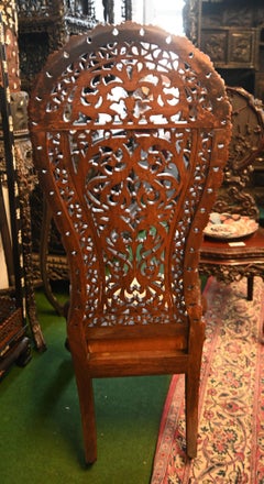 Carved Burmese Chair Hardwood Burma Mayanmar Furniture 1840