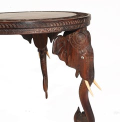 Carved Burmese Table Elephant Legs Antique Burma Furniture