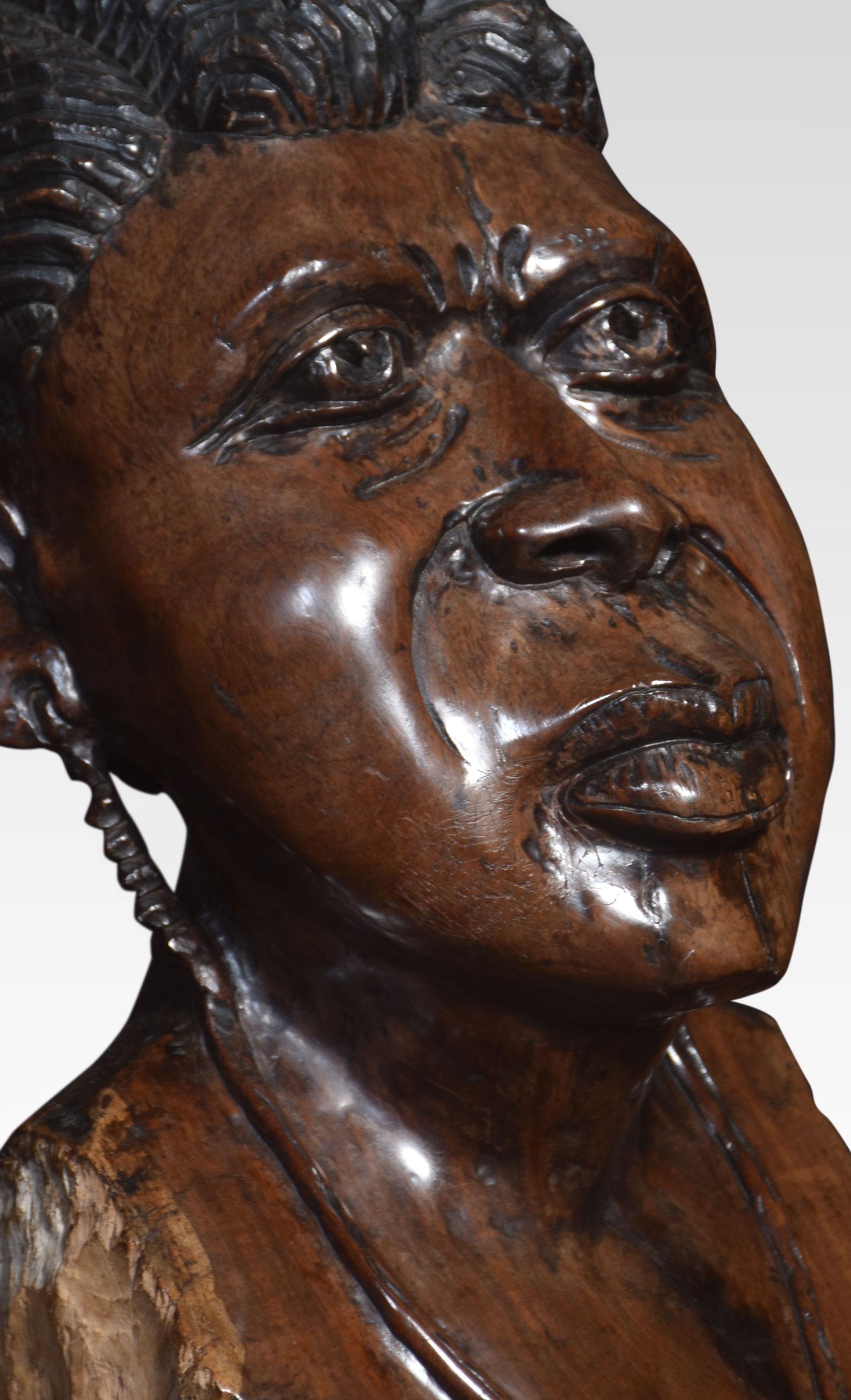North African Carved bust of a tribeswoman For Sale