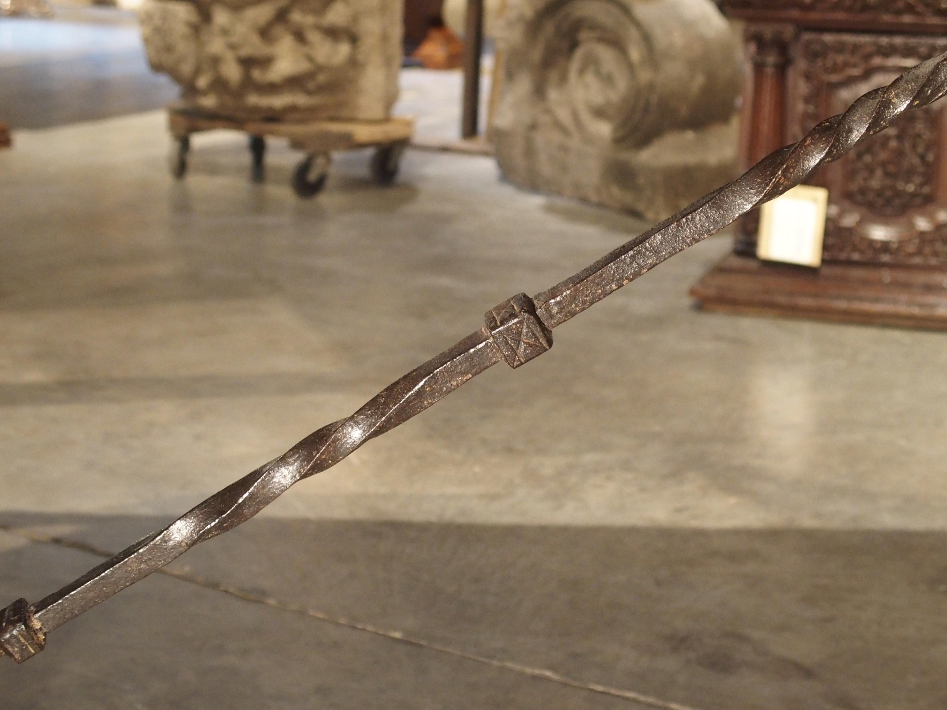 Carved Catalan Table with Lyre Legs and Wrought Iron Supports 8