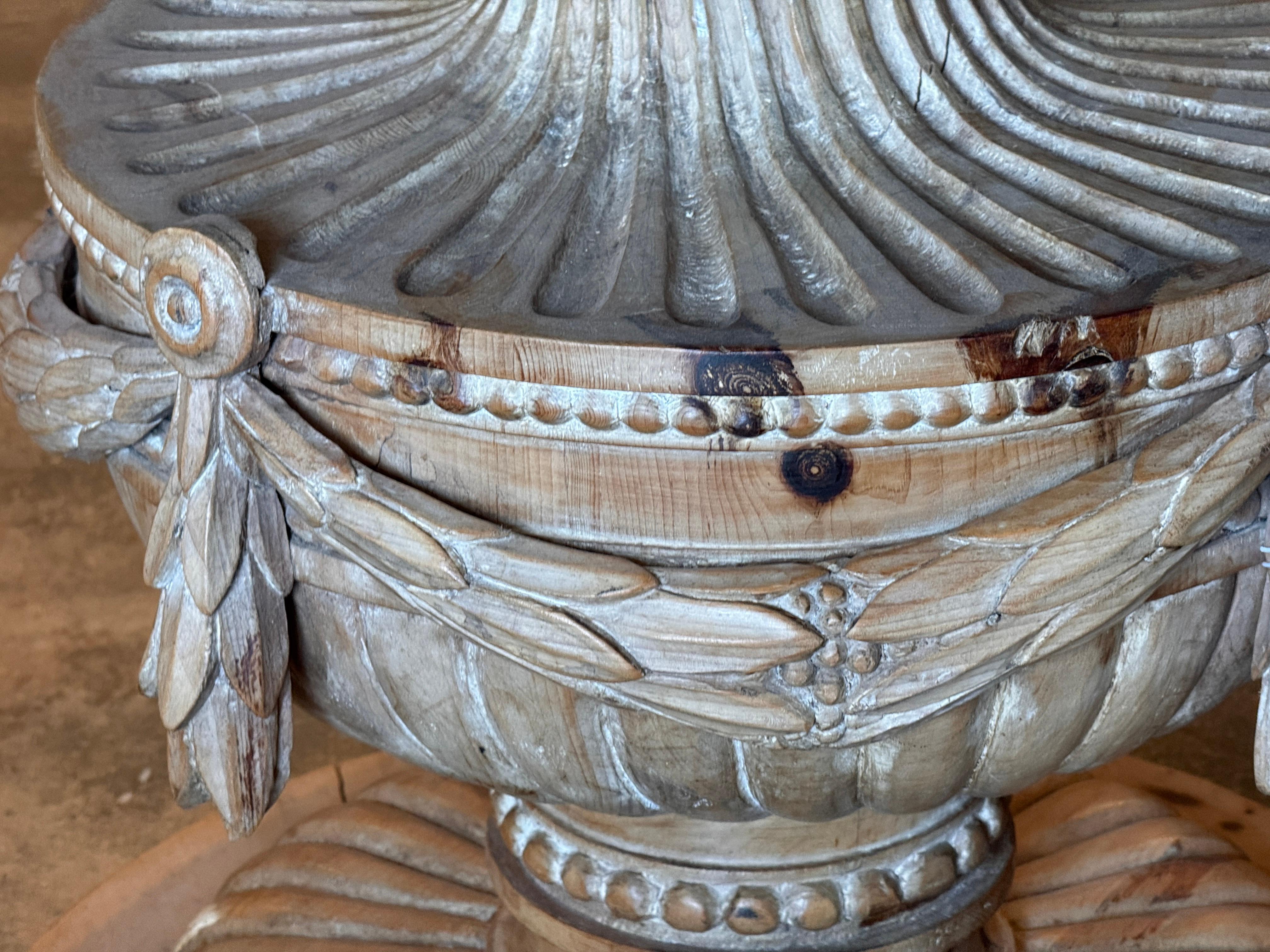 Carved Center Table With Marble Top For Sale 6