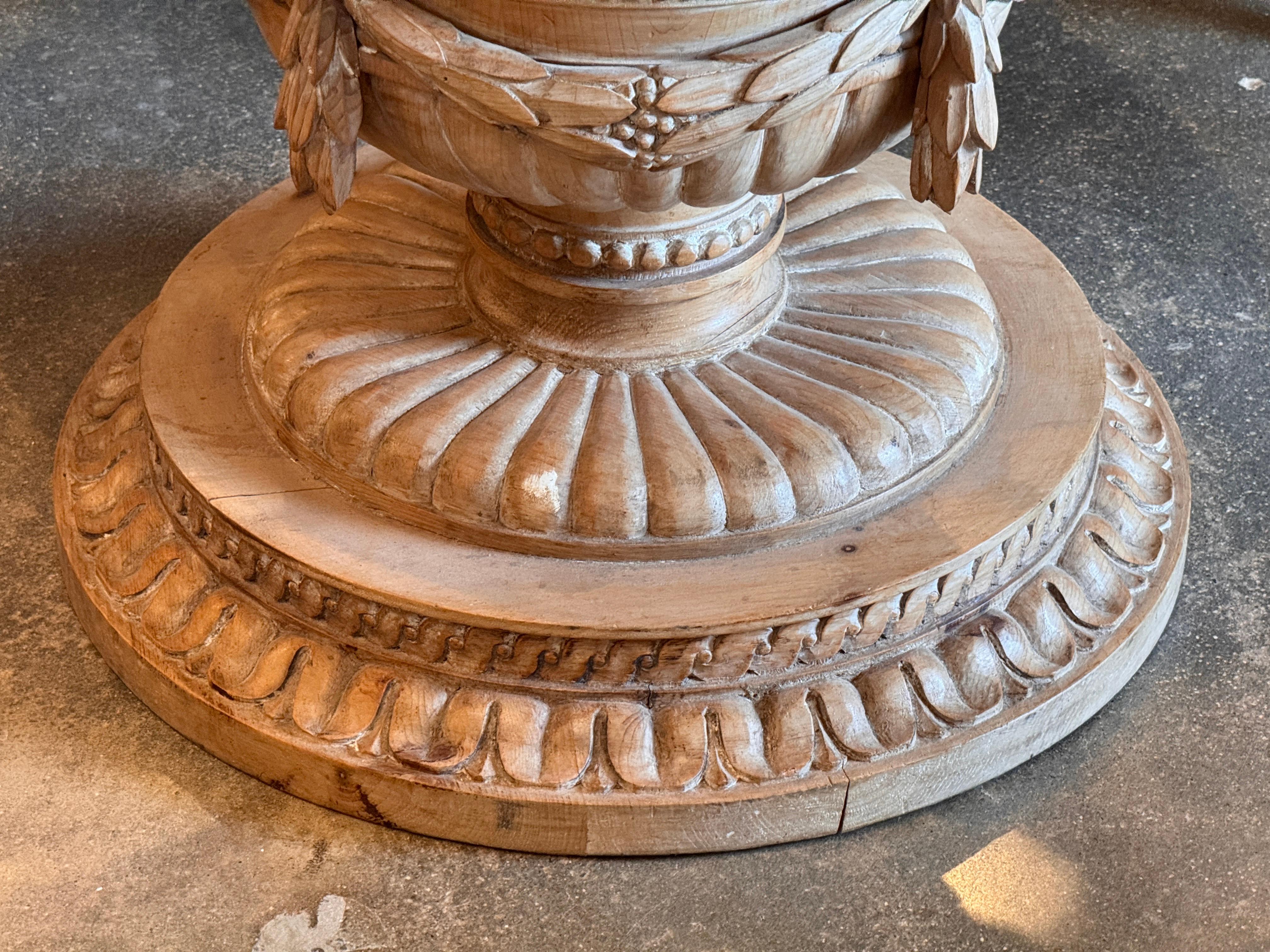 Early 20th Century Carved Center Table With Marble Top For Sale