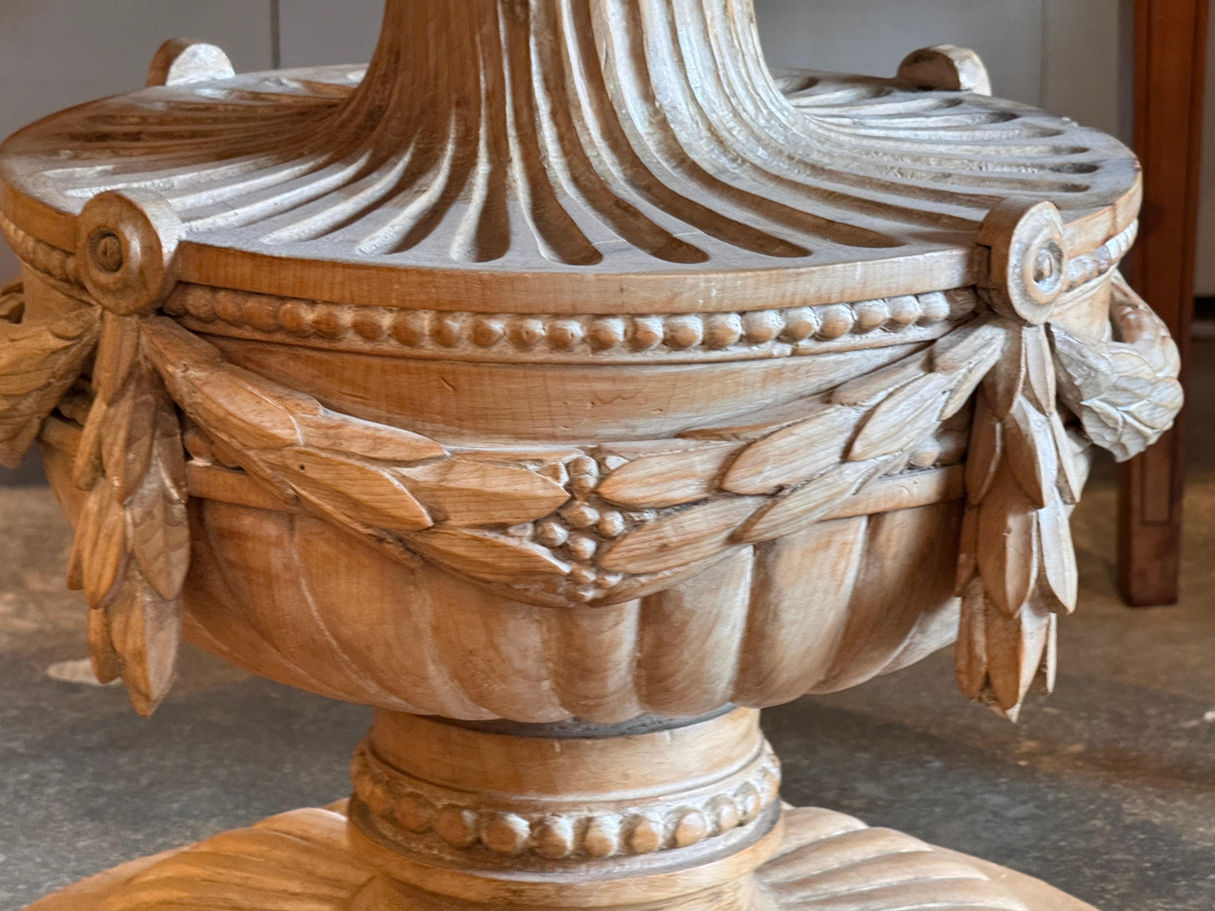 Carved Center Table With Marble Top For Sale 2