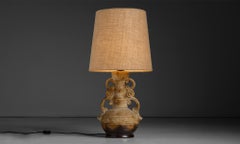 Carved Ceramic Table Lamp, England circa 1960