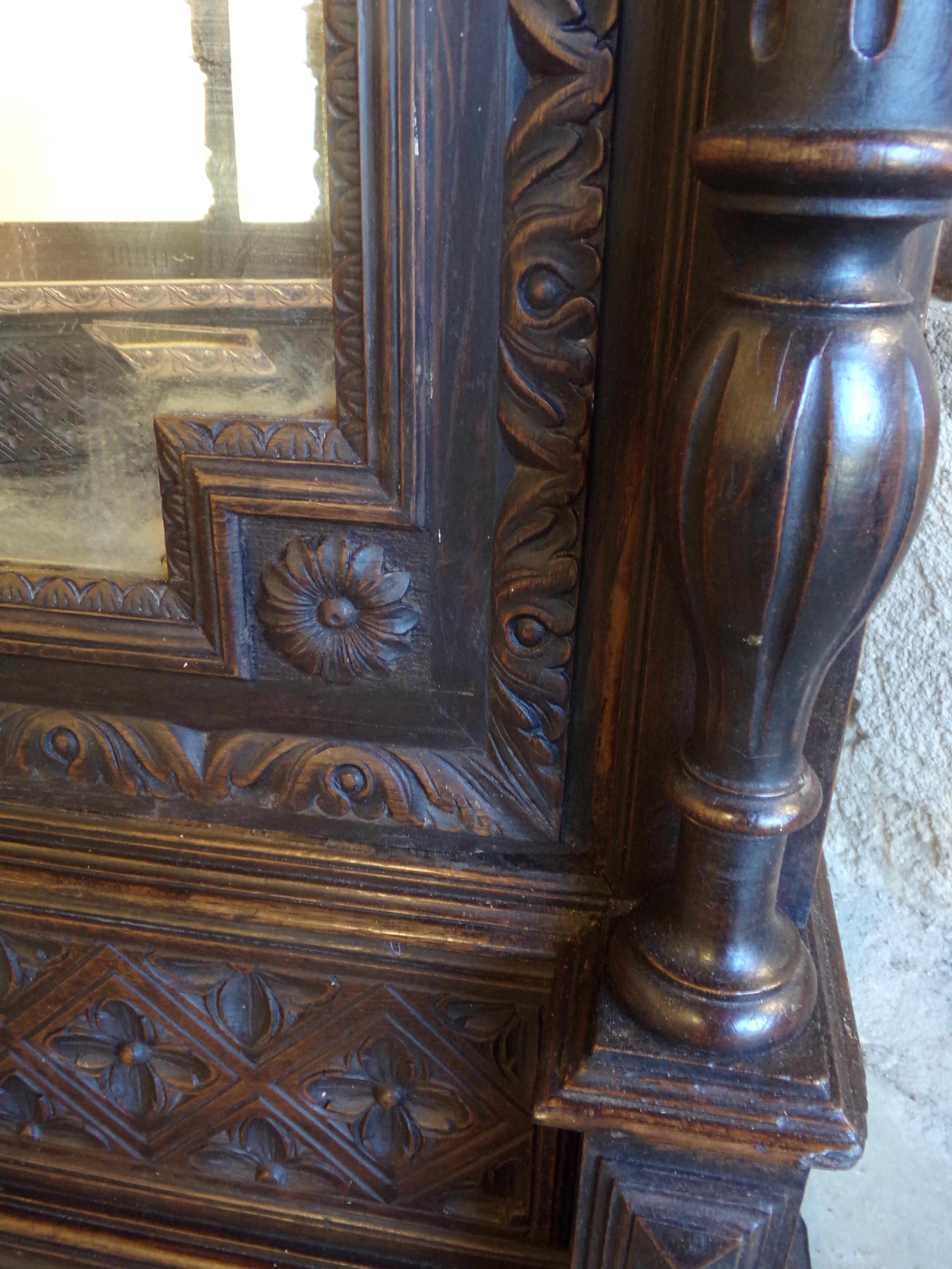 Carved Chateau Armoire Louis XVI Style, circa 1870 In Good Condition For Sale In London, GB