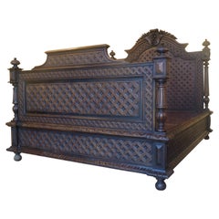 Antique Carved Chateau Bed, circa 1870